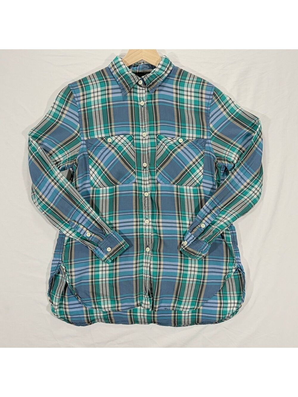 Plaid Button Down Shirt Ralph Lauren Denim & Supply Green Blue